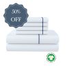 Luxury Bed set navy blue organic cotton
