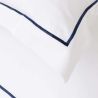 Luxury Bed set navy blue organic cotton close up